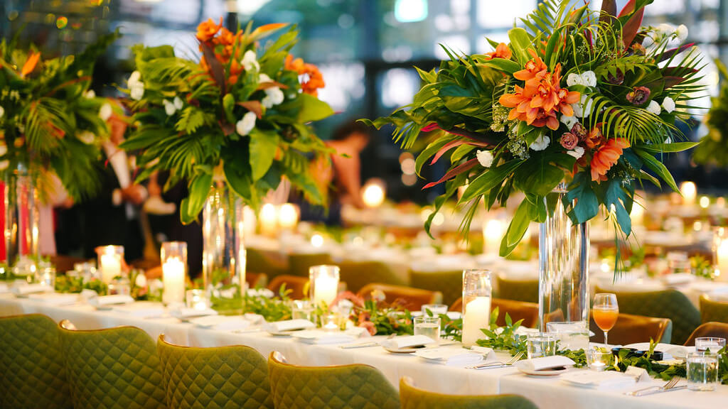 wedding dining table setup